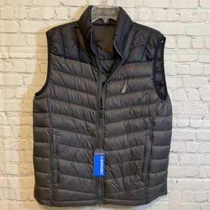 Nautica Size Med Reversible Gray Quilted Feather